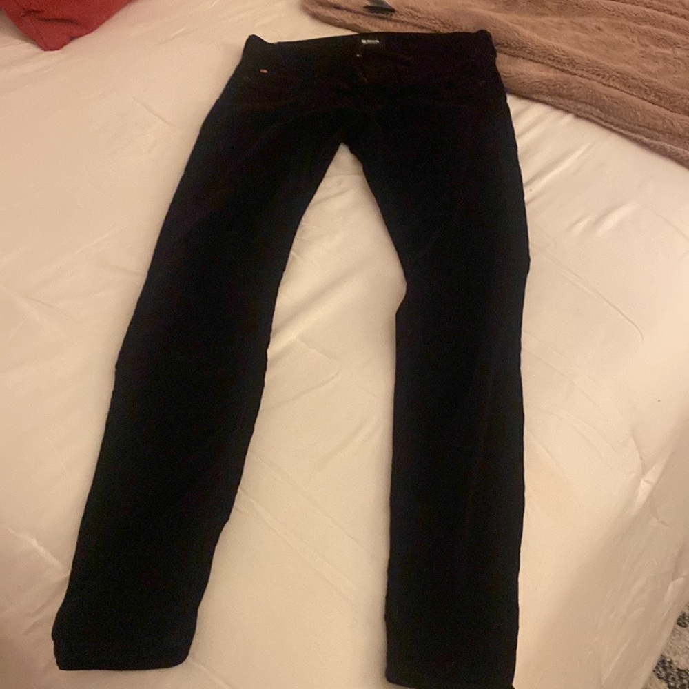 Hudson Velvet Pants Size 26 Black Soft Stretch Cotton Krista Super Skinny Fit